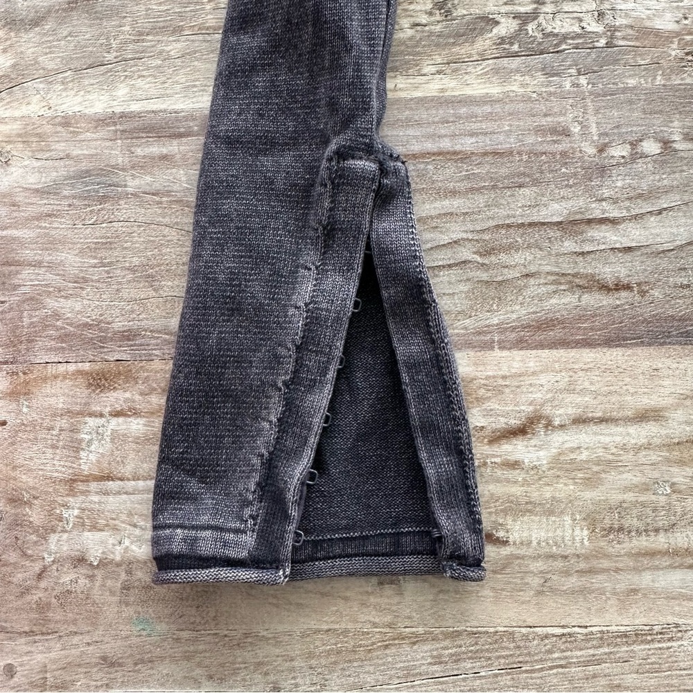 Zara Mock Neck Top Long Sleeve Hook Eye Closure SZ S Acid Wash Black Grunge NWT - Picture 5 of 9